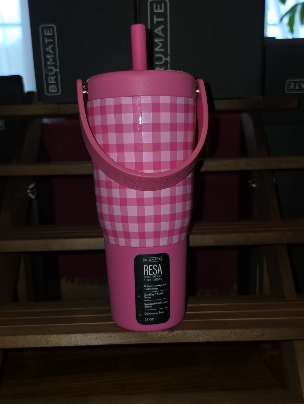 BrüMate RESA Pink Gingham Tumbler